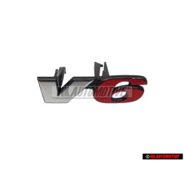 Genuine VW V6 Front Grill Badge Chrome Red - 7D0853679D EQW