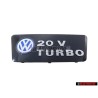 Genuine VW 20V TURBO Engine Cover Badge Emblem Black Chrome - 7M3103932