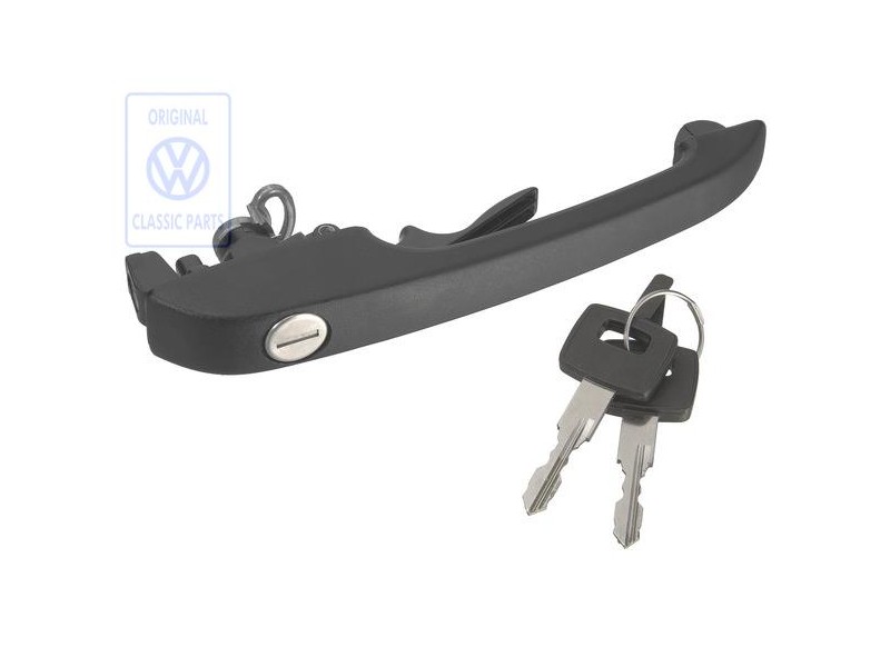 Genuine VW Door Handle, Outer, Black - 861837205