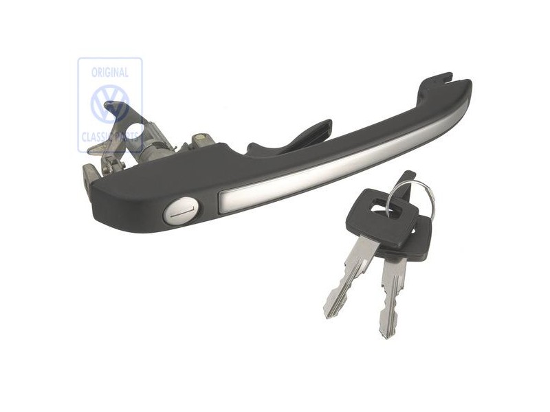 Genuine VW Door Handle, Outer, Black - 863837205C