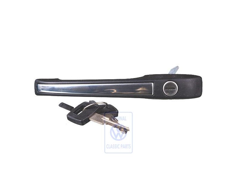 Genuine VW Door Handle, Outer, Black - 863837206C