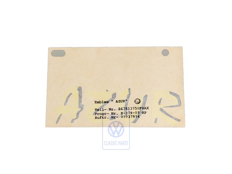 Genuine VW Film Lettering Yellow/Satin Black - 867853750F AAX