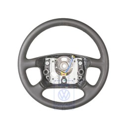 Genuine VW Steering Wheel Leather Black/Flannel Grey - 7D0419091AAKMY