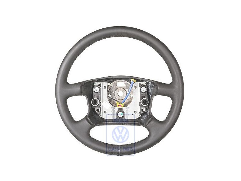 Genuine VW Steering Wheel Leather Black/Flannel Grey - 7D0419091AAKMY