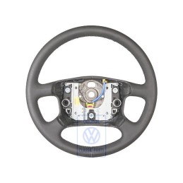 Genuine VW Steering Wheel Leather Black/Blue - 7D0419091AAPEQ