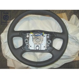 Genuine VW Steering Wheel Leather Black/Flannel Grey - 7D0419091Q KMY