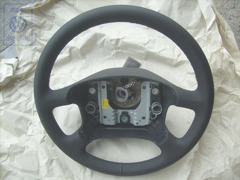 Genuine VW Steering Wheel Leather Black/Blue - 7D0419091T PEQ