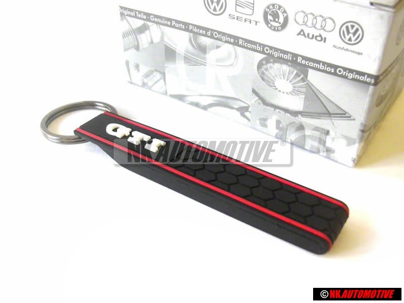 Genuine VW GTI Honeycomb Silicone Red KeyTag/Keychain/Keyring - 1KM087013 6J1