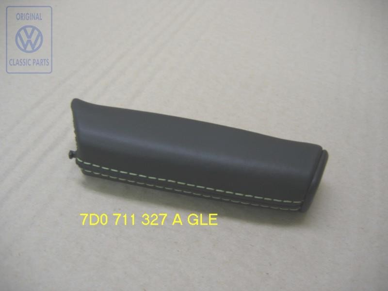 Genuine VW Handbrake Lever Grip Leather Black/Green - 7D0711327A GLE