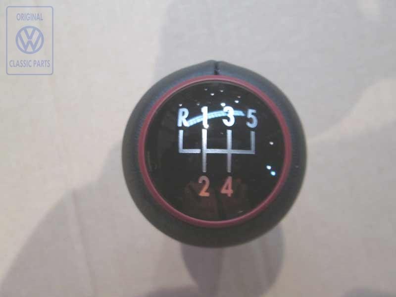 Genuine VW Gearstick Knob Black/Murano Red - 7D0711141 LSR