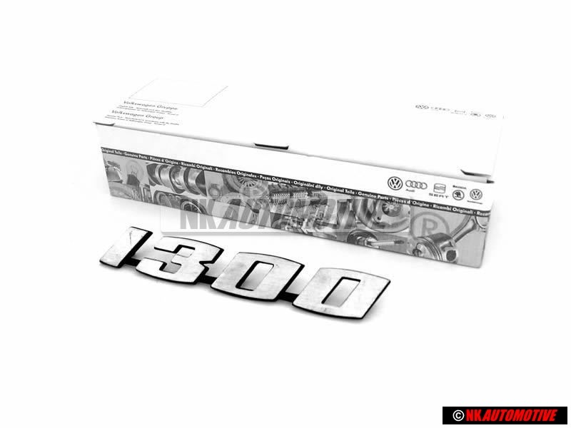 Genuine VW 1300 Rear Boot Badge Emblem Brushed Silver - 113853687
