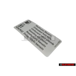 Genuine VW Decal Sticker Unleaded fuel only 91 RON/ROZ - 1H0010092