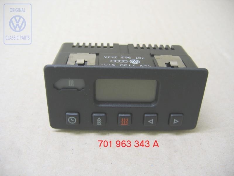 Genuine VW Digital Clock With Heater Preselector Switch - 701963343A