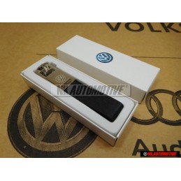 Genuine VW 2014 Metal Leather Keychain Keyring Keytag - 000087011E