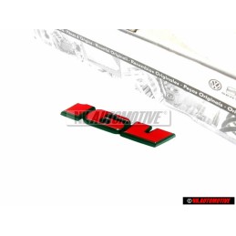 Genuine VW 16V Rear Boot Badge Emblem Red - 357853675A QN5
