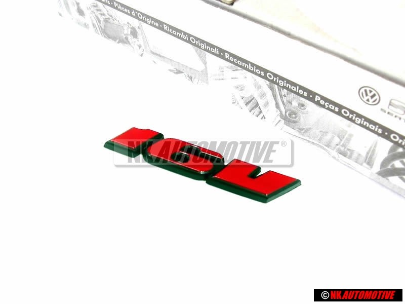 Genuine VW 16V Rear Boot Badge Emblem Red - 357853675A QN5