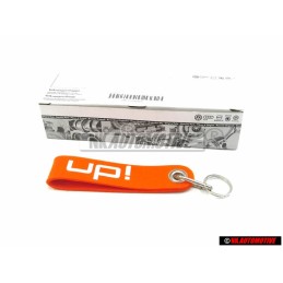 Genuine VW UP Orange Silver KeyTag Keychain Keyring Keyfob - 1S0087013 VCF