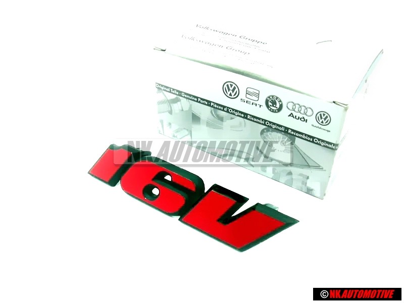 Genuine VW 16V Front Grille Badge Red - 535853679C QN5 Genuine VW 16V Front Grille Badge Red - 535853679C QN5