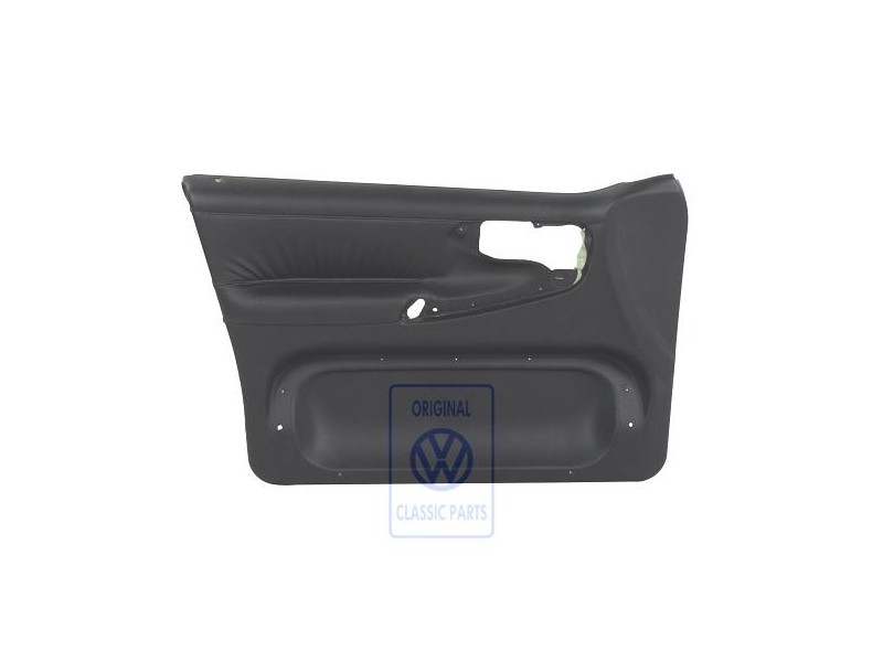 Genuine VW Door Panel Trim Leather Black/Black - 6N4867011AAEGX