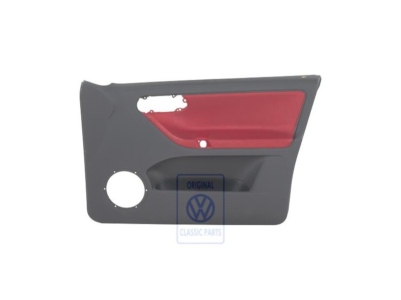 Genuine VW Door Panel Trim Cloth Flash Red/Off-Black - 6N4867012CNHLX