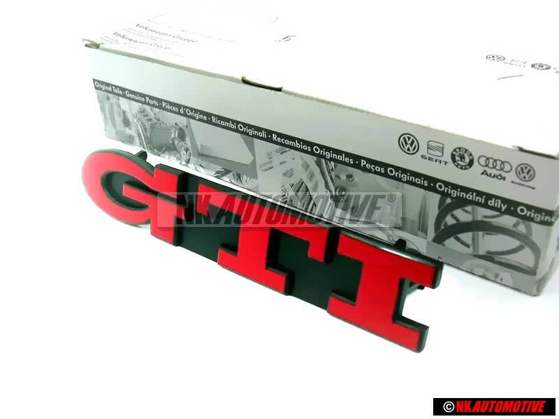 Genuine VW GTI Front Grill Badge Emblem Red - 1H6853679E QN5