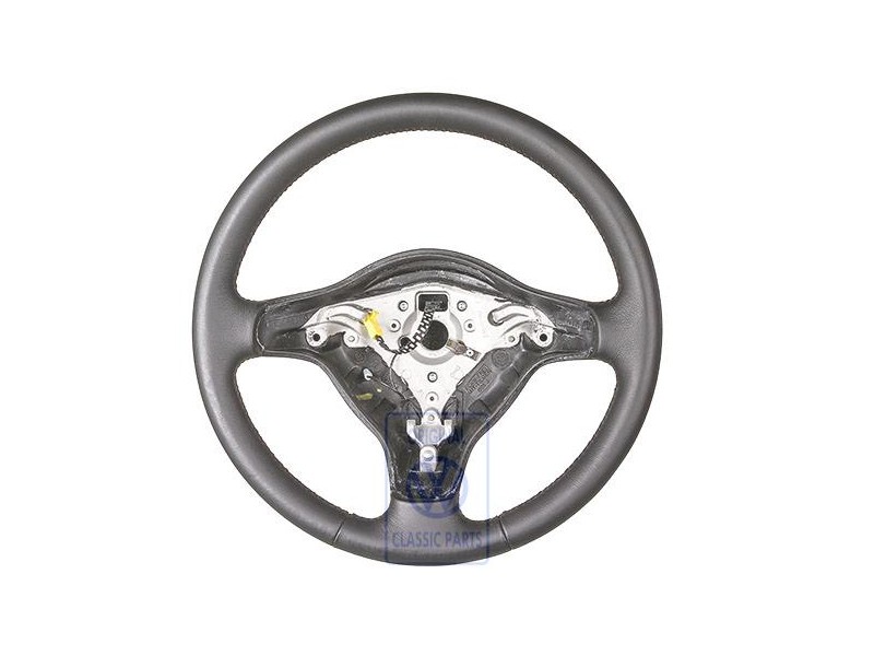 Genuine VW Steering Wheel Leather Black/Red - 6X0419091G HYL