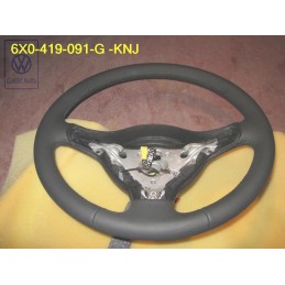 Genuine VW Steering Wheel Leather Black/Green - 6X0419091G KNJ