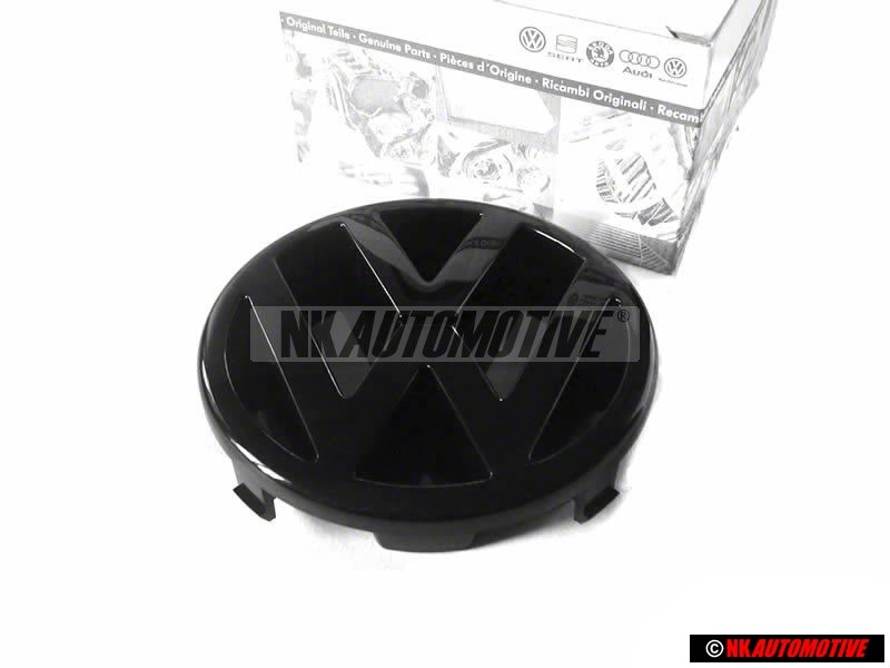 Genuine VW Front Grill Badge Emblem Black - 3B0853601A 01C