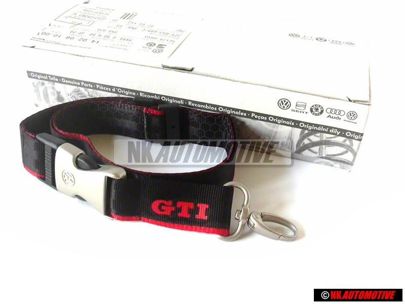 Genuine VW GTI Collection Lanyard Black Red - 000087610R FWC