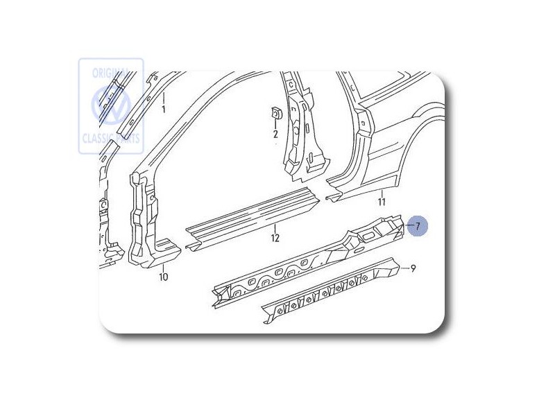 Genuine VW Reinforce. For Lower Side Mem. 