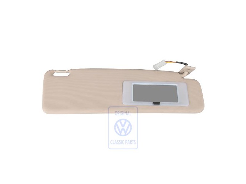 Genuine VW Sun Visor With Illuminated Mirror Light Beige - 535857552 8YJ