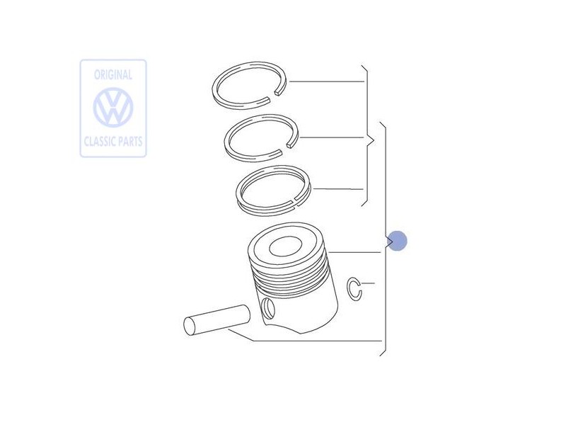 Genuine VW Piston Complete - 027107065