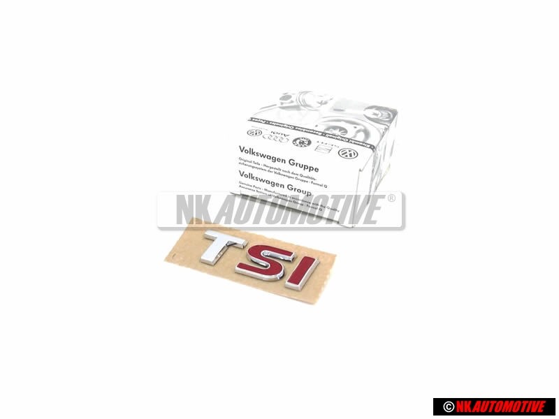 Genuine VW Rear Boot Badge Emblem TSI Chrome Red S Red I - 3AA853675A GQF