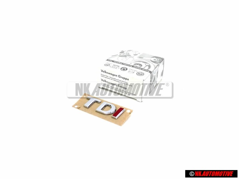 Genuine VW Rear Boot Badge Emblem TDI Chrome Red - 3AA853675H GQF