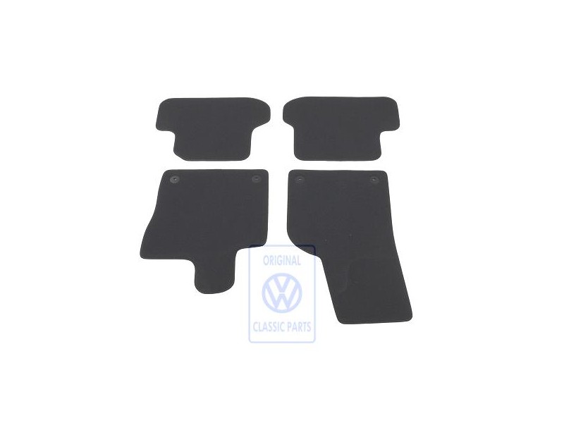 Genuine VW 1 Set Foot Mats Titanium Black/Black/Sioux - 5C1863011E AMQ