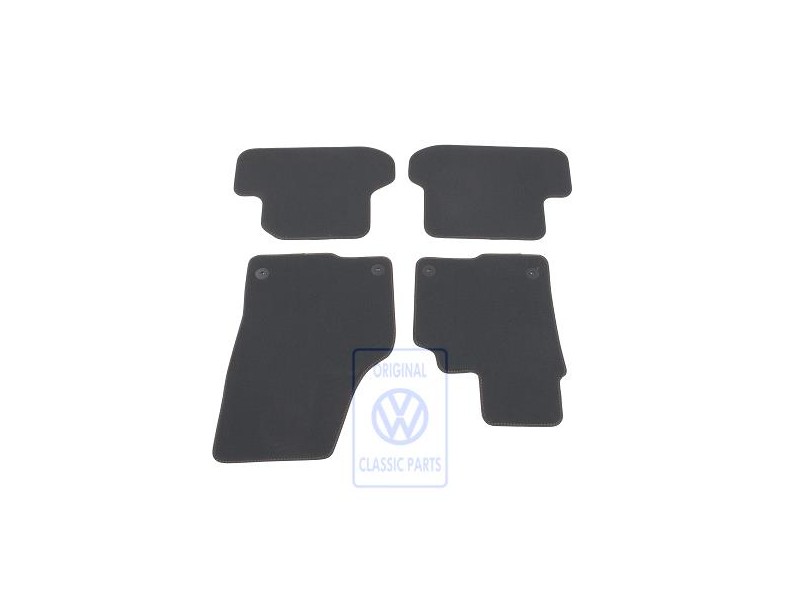 Genuine VW 1 Set Foot Mats Titanium Black/Orange - 5C2863011D KMX