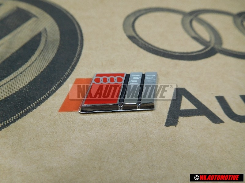Genuine Audi S2 Steering Wheel Badge Emblem Chrome Red - 893419685