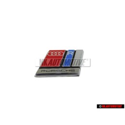 Genuine Audi RS2 Steering Wheel Badge Emblem Chrome Red Blue - 8A0419685C