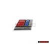 Genuine Audi RS2 Steering Wheel Badge Emblem Chrome Red Blue - 8A0419685C