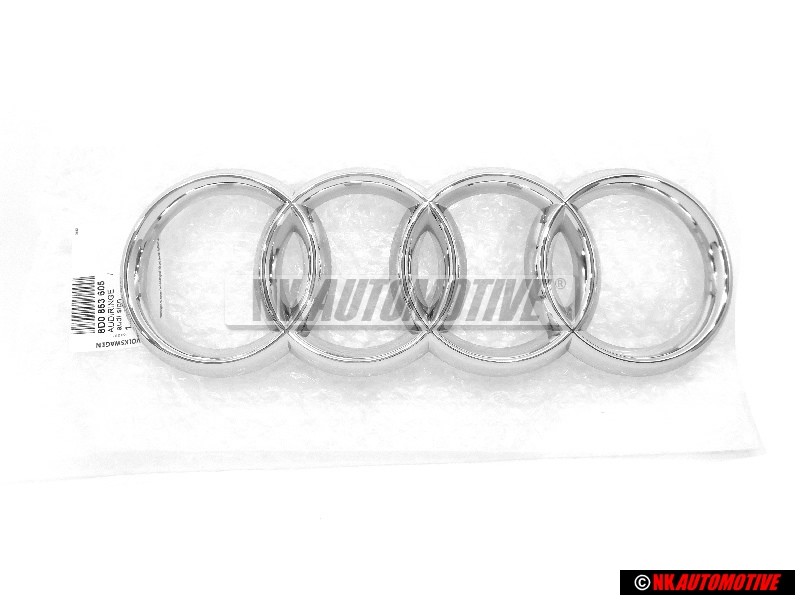 Genuine Audi Rings Front Grill Badge Emblem Chrome - 8D0853605