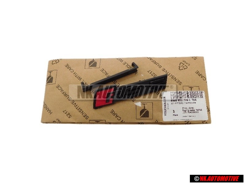 Genuine Audi RS5 Front Grill Badge Emblem Black Red - 8W6853736C T94