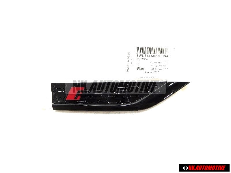 Genuine Audi RS5 Side Trim Badge Emblem Black Red - 8W6853602D T94