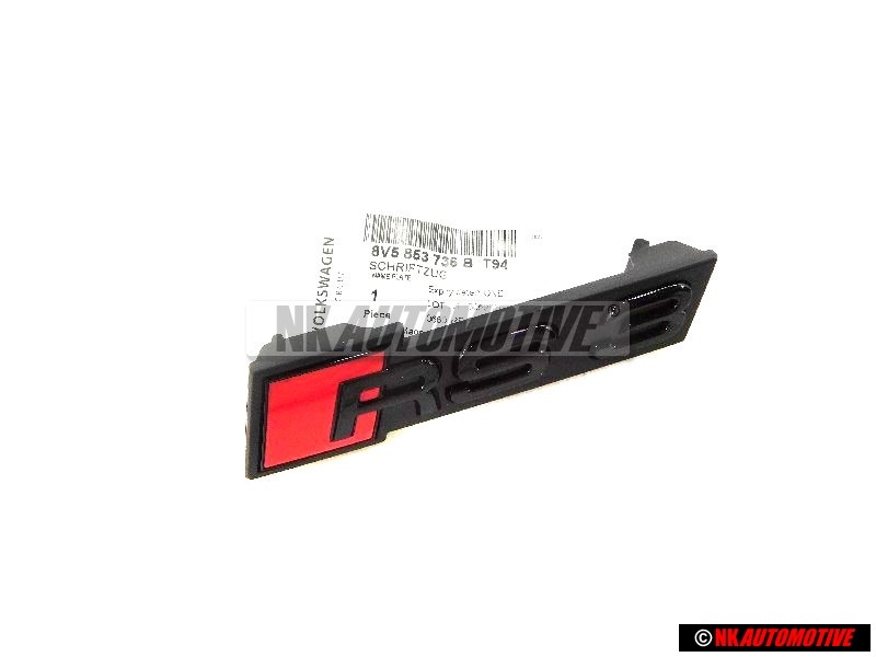 Genuine Audi RS3 Front Grill Badge Emblem Black Red - 8V5853736B T94
