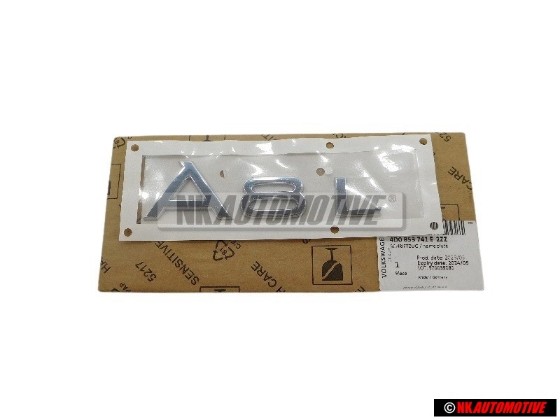 Genuine Audi A8 L Rear Boot Badge Emblem Chrome - 4D0853741E 2ZZ