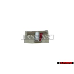 Genuine Audi T Rear Boot Badge Emblem Chrome Red - 8D0853737E 2ZZ