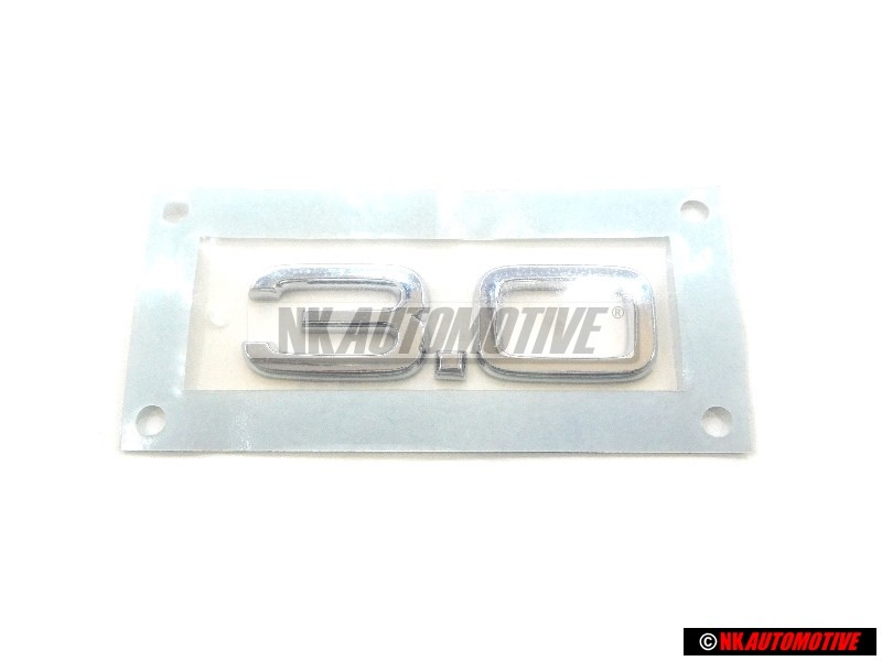 Genuine Audi 3.0 Rear Boot Badge Emblem Chrome - 8H0853743G 2ZZ