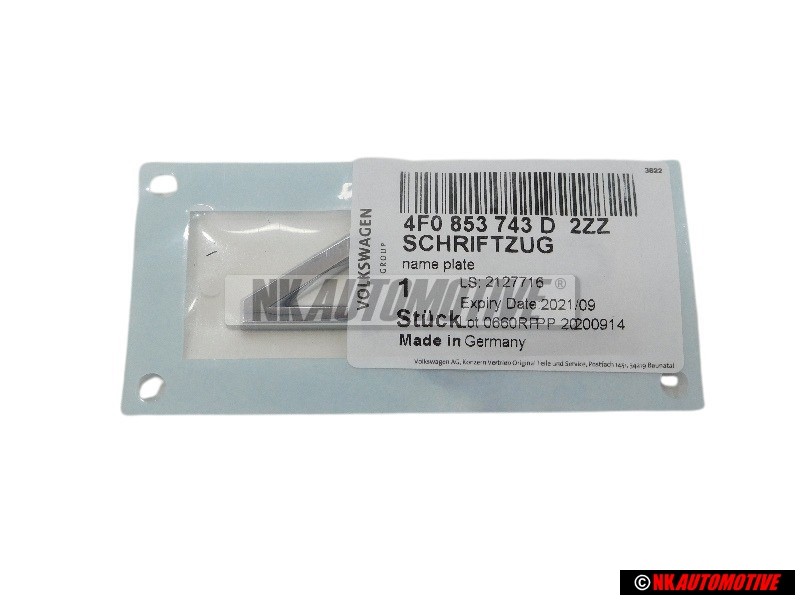 Genuine Audi 4.2 Rear Boot Badge Emblem Chrome - 4F0853743D 2ZZ