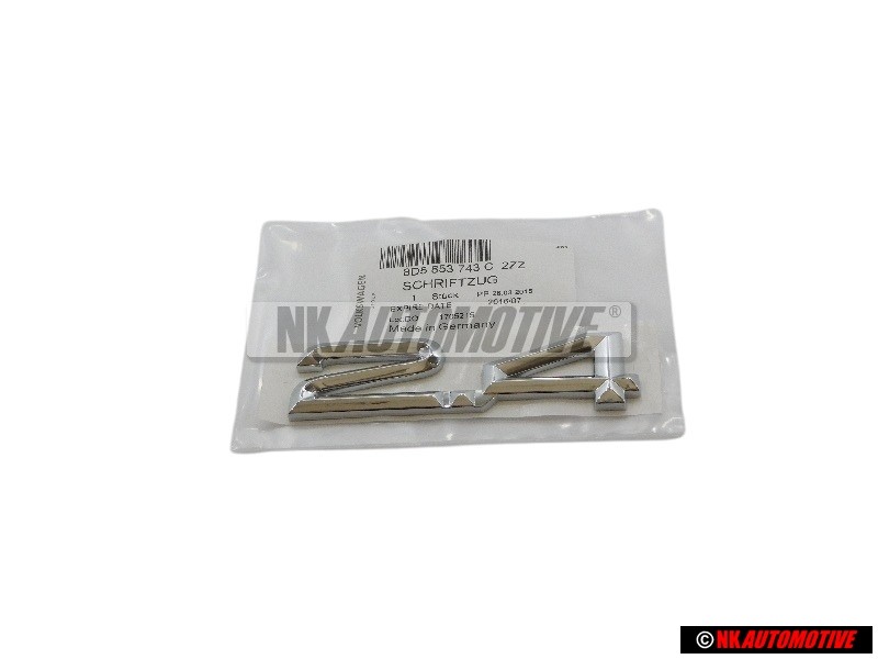 Genuine Audi 2.4 Rear Boot Badge Emblem Chrome - 8D5853743C 2ZZ