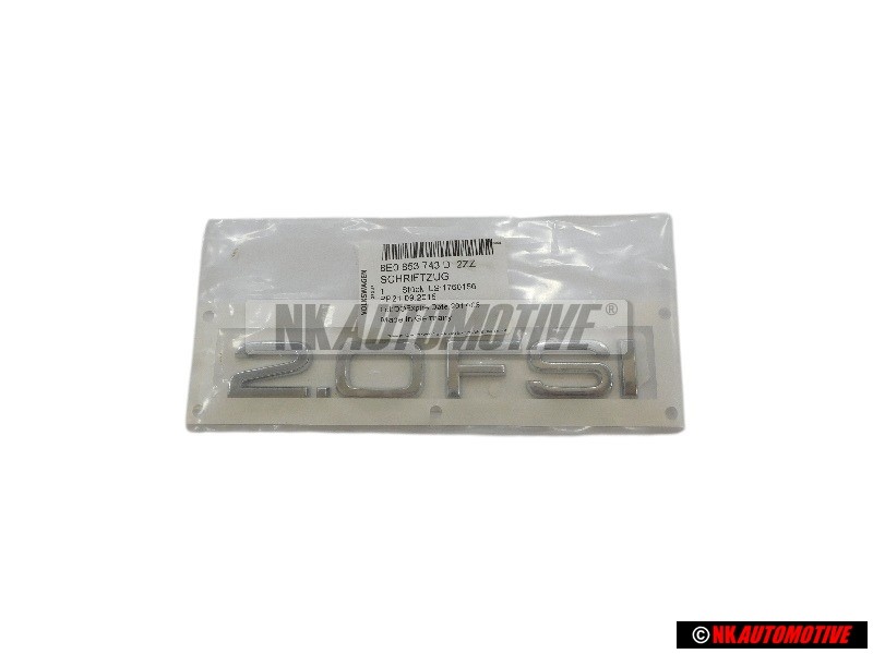 Genuine Audi 2.0 FSI Rear Boot Badge Emblem Chrome - 8E0853743D 2ZZ