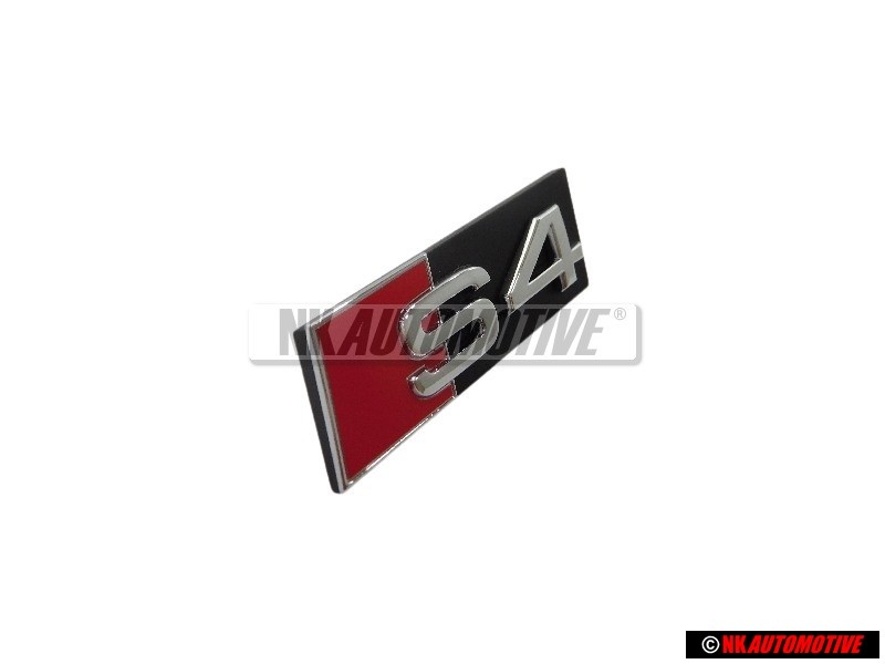Genuine Audi S4 Front Grill Badge Emblem Black Chrome Red - 8E0853736D 2ZZ